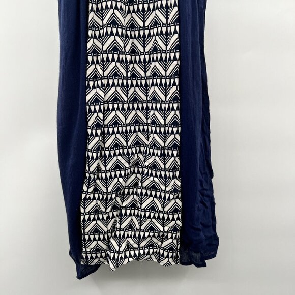 THML Women's Mini Shift Dress Halter Neck Navy/Multi Size Small Tassels - Picture 3 of 9